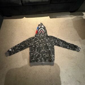 BAPE black and grey camo hoodie